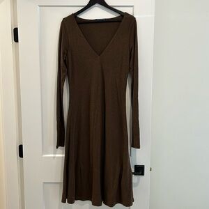 Ralph Lauren Collection size 12/L a-line brown wool dress, great price